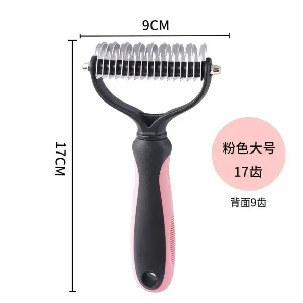 2-Sided Pet Deshedding & Dematting Brush for Dogs & Cats